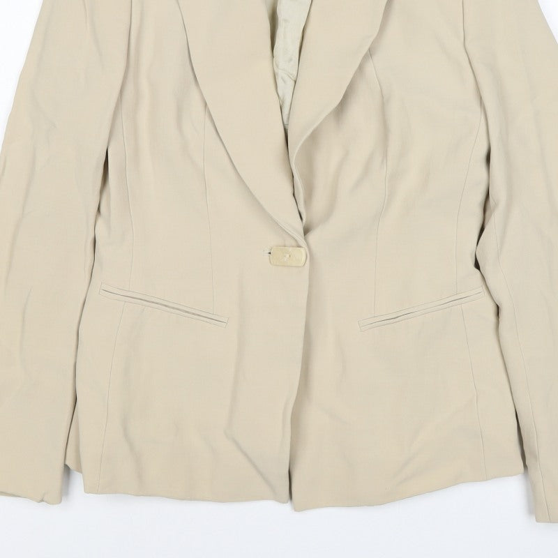 M&S Autograph Women’s Beige UK 10 Tailored One Button Blazer Jacket