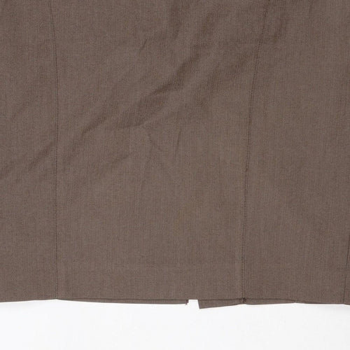 Next Women’s Brown UK 10 Pencil Knee Length Linen Blend Work Skirt