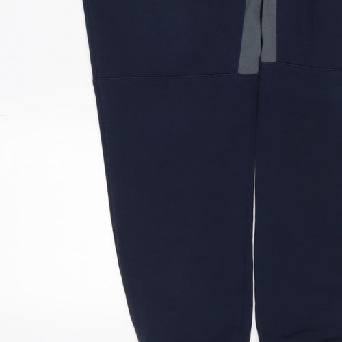 W Mens Blue M Jogger Track Pants Drawstring Reflective Zip Pockets