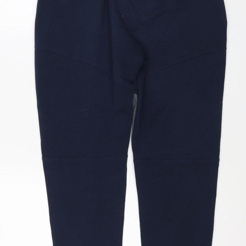 W Mens Blue M Jogger Track Pants Drawstring Reflective Zip Pockets