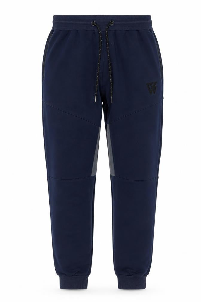 W Mens Blue M Jogger Track Pants Drawstring Reflective Zip Pockets