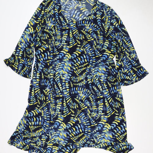 Kaleidoscope Women Multicoloured UK 22 Floral Kaftan Knee Dress