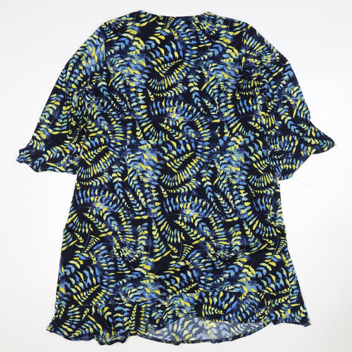 Kaleidoscope Women Multicoloured UK 22 Floral Kaftan Knee Dress