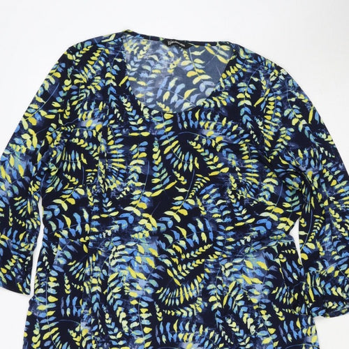 Kaleidoscope Women Multicoloured UK 22 Floral Kaftan Knee Dress
