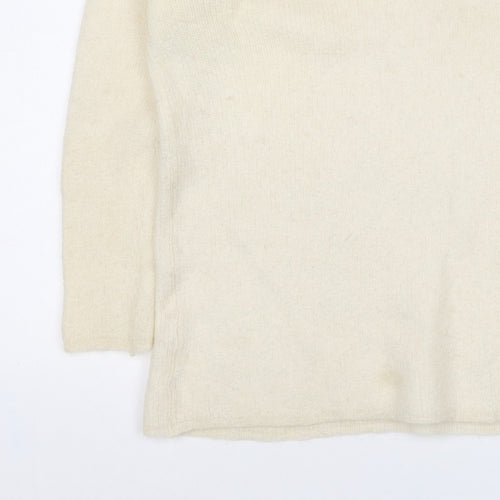 Petit Paris Women’s Ivory UK 12 Mohair Alpaca Knit Round Neck Jumper