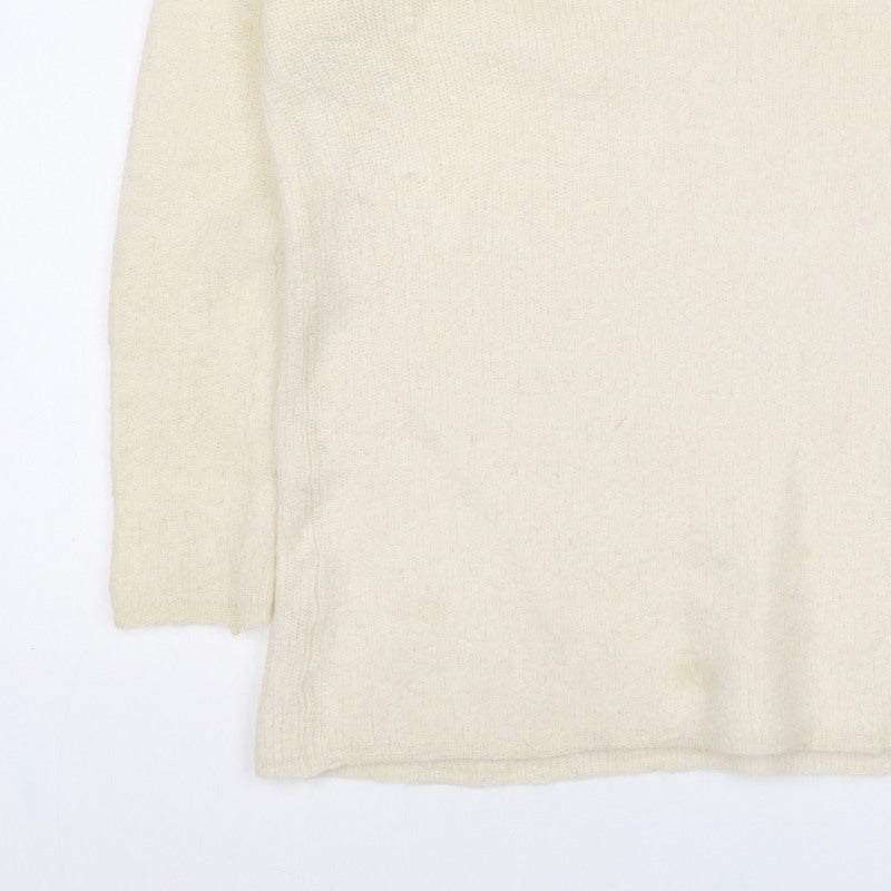 Petit Paris Women’s Ivory UK 12 Mohair Alpaca Knit Round Neck Jumper