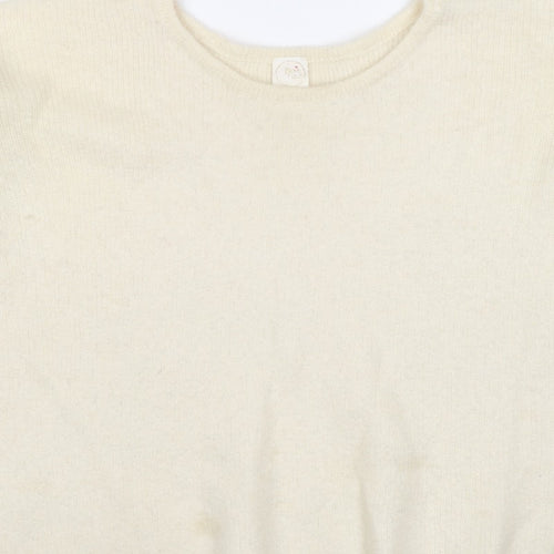 Petit Paris Women’s Ivory UK 12 Mohair Alpaca Knit Round Neck Jumper