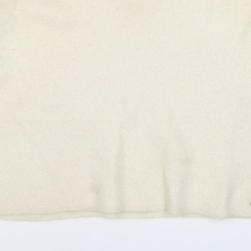 Petit Paris Women’s Ivory UK 12 Mohair Alpaca Knit Round Neck Jumper