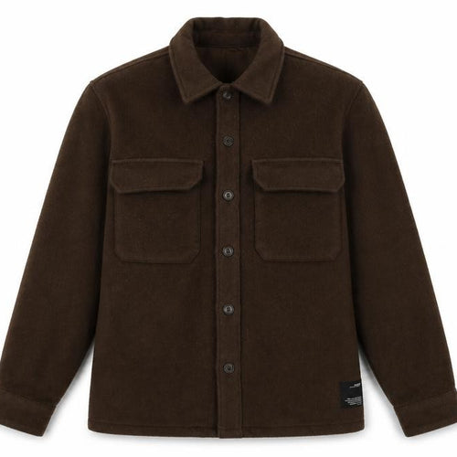 Pull&Bear Women Brown UK 12 Basic Button-Up Wool Blend Jacket