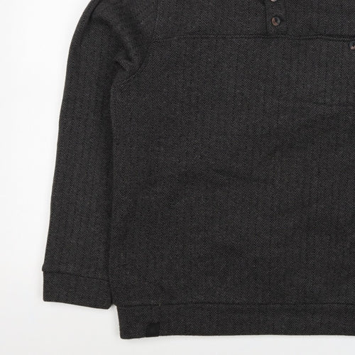 Regatta Men’s Grey M Herringbone Henley Fleece Sweatshirt