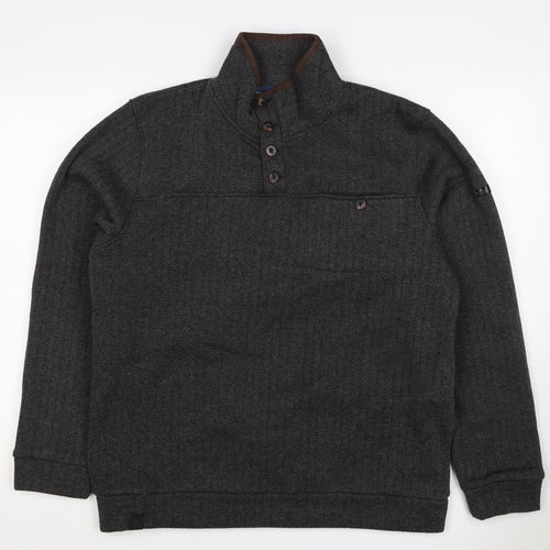 Regatta Men’s Grey M Herringbone Henley Fleece Sweatshirt