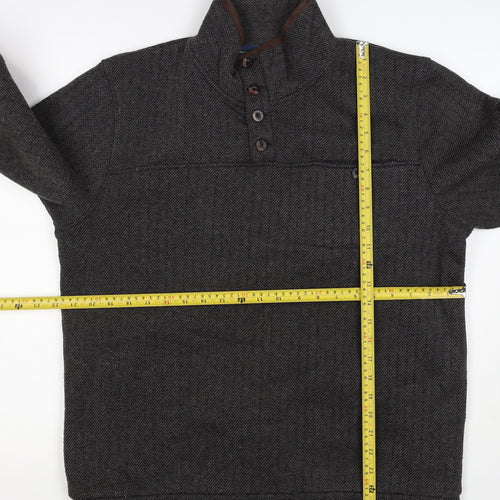 Regatta Men’s Grey M Herringbone Henley Fleece Sweatshirt