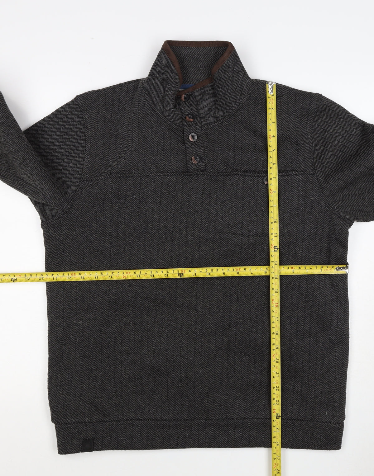 Regatta Men’s Grey M Herringbone Henley Fleece Sweatshirt