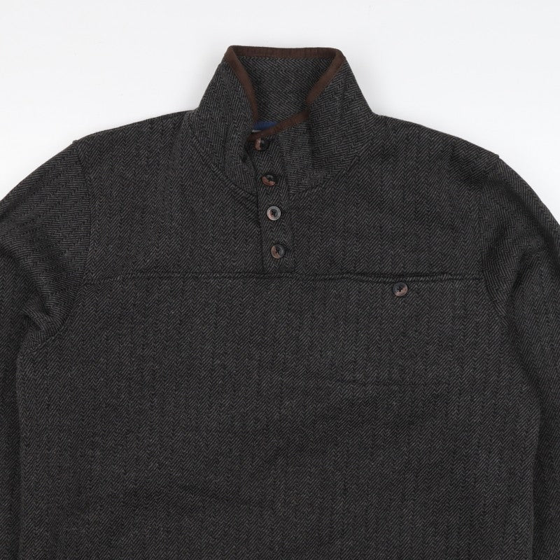 Regatta Men’s Grey M Herringbone Henley Fleece Sweatshirt