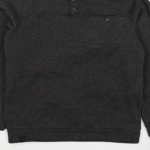 Regatta Men’s Grey M Herringbone Henley Fleece Sweatshirt