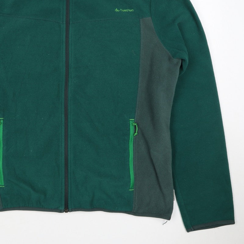 Quechua Men's Green XL Full Zip Fleece Hiking Jacket