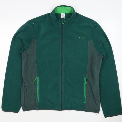 Quechua Men's Green XL Full Zip Fleece Hiking Jacket