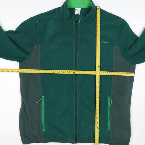 Quechua Men's Green XL Full Zip Fleece Hiking Jacket