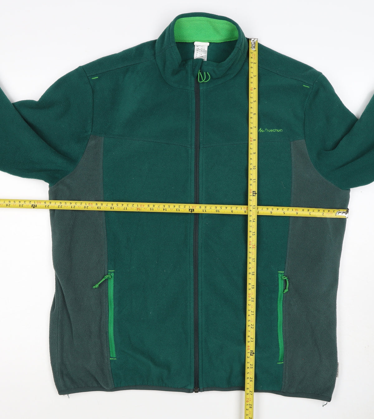 Quechua Men's Green XL Full Zip Fleece Hiking Jacket