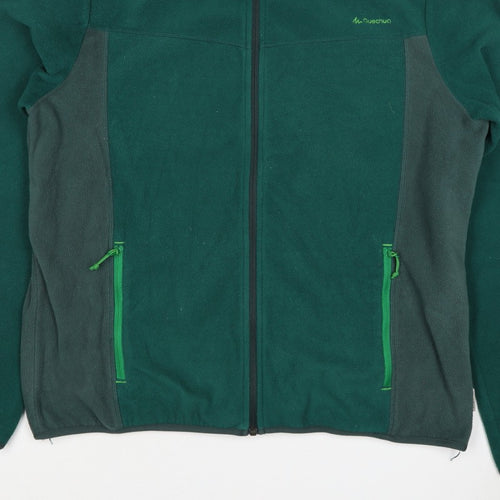Quechua Men's Green XL Full Zip Fleece Hiking Jacket