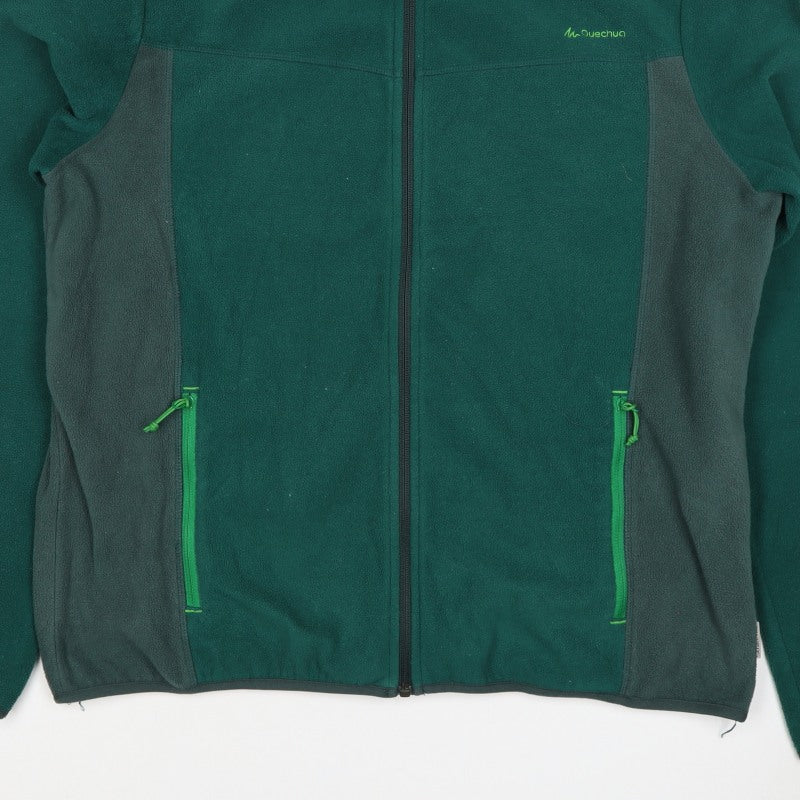 Quechua Men's Green XL Full Zip Fleece Hiking Jacket