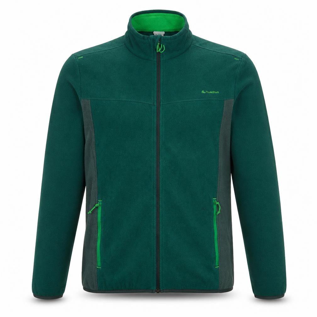 Quechua Men's Green XL Full Zip Fleece Hiking Jacket