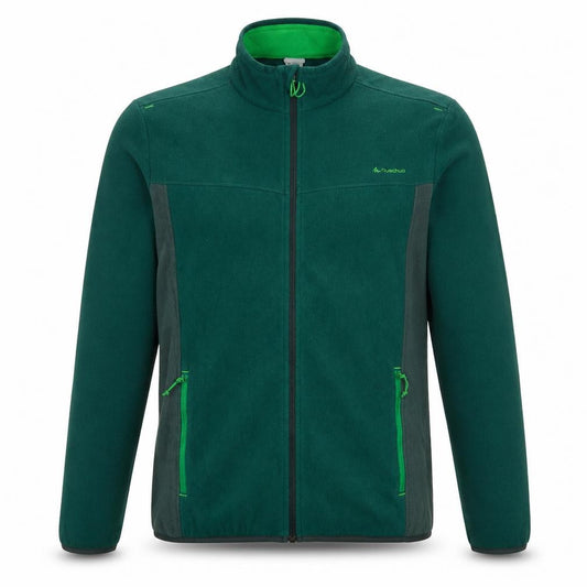 Quechua Men's Green XL Full Zip Fleece Hiking Jacket