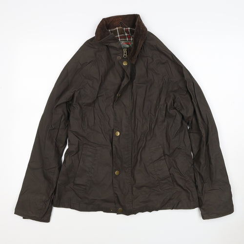 Crane Trail Women’s Brown Size 10 Waxed Cotton Jacket Cord Collar