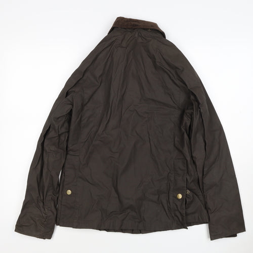 Crane Trail Women’s Brown Size 10 Waxed Cotton Jacket Cord Collar