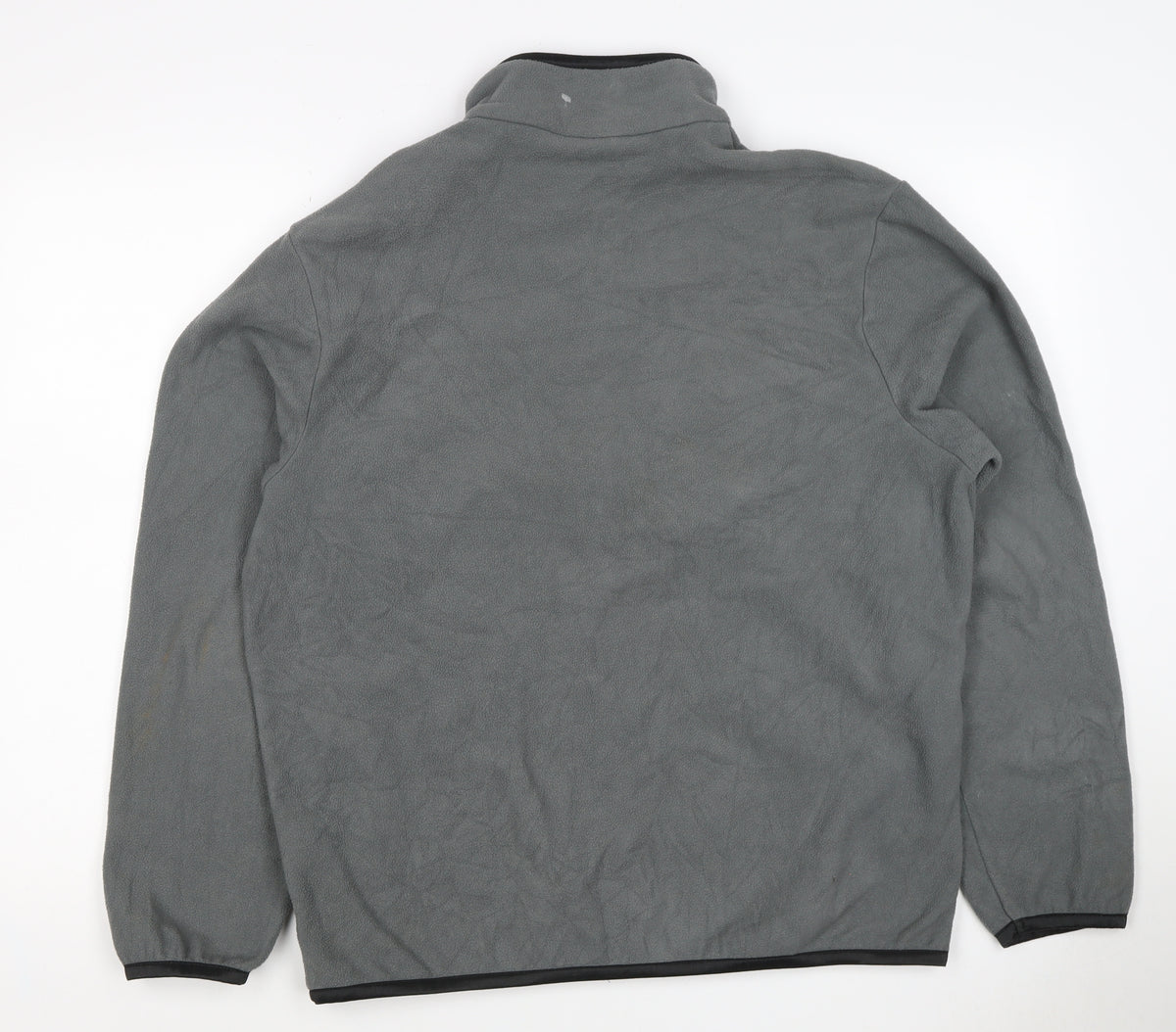 Puma Men's Grey M Full Zip Fleece Jacket Stand-Up Collar Sports Logo