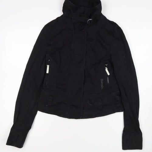 Bench Women’s Black Size S Military Cotton Blend Zip Jacket Pockets