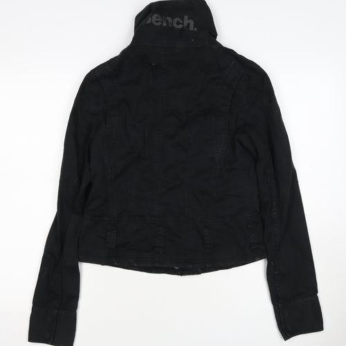 Bench Women’s Black Size S Military Cotton Blend Zip Jacket Pockets