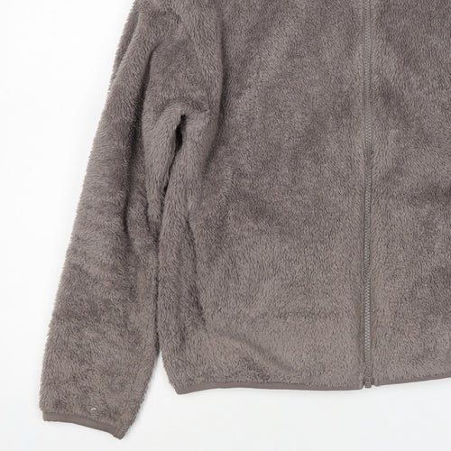 UNIQLO Women Grey S Full Zip Teddy Fleece Basic Jacket