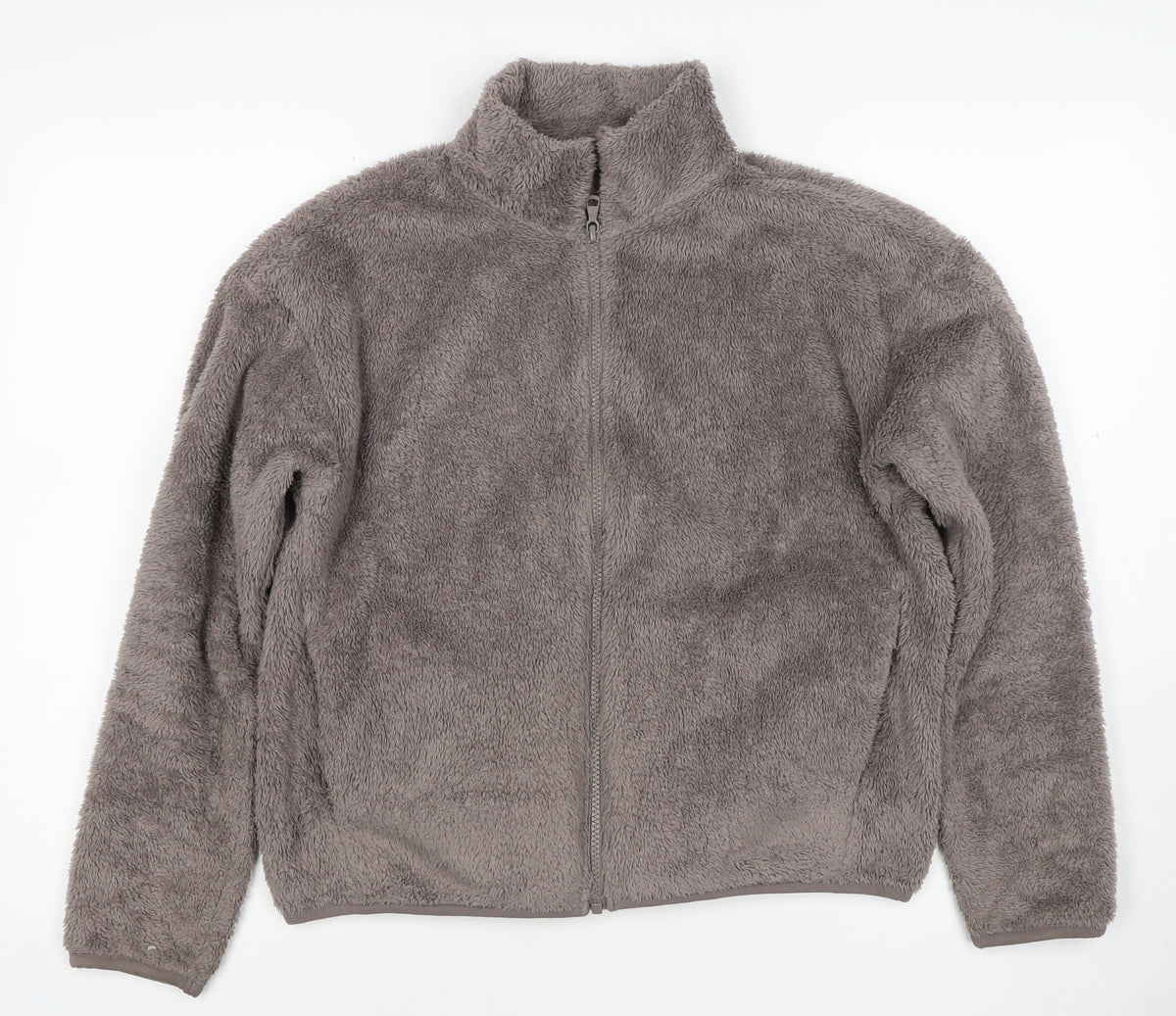 UNIQLO Women Grey S Full Zip Teddy Fleece Basic Jacket