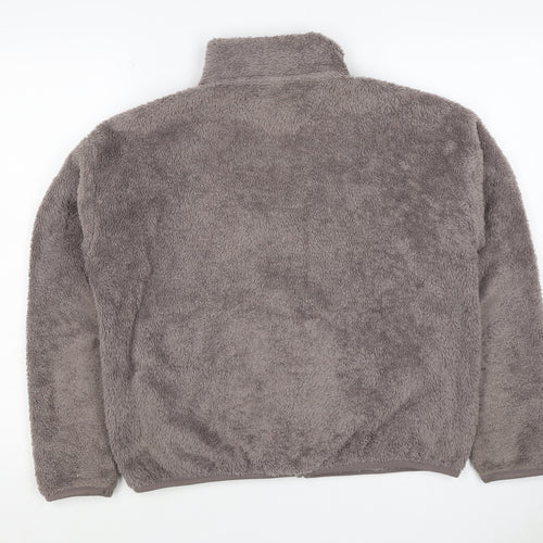UNIQLO Women Grey S Full Zip Teddy Fleece Basic Jacket