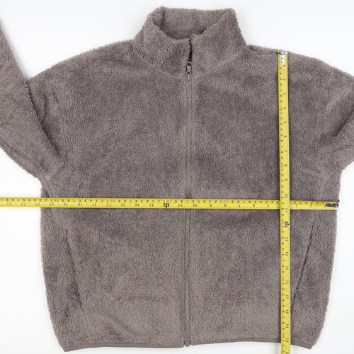 UNIQLO Women Grey S Full Zip Teddy Fleece Basic Jacket