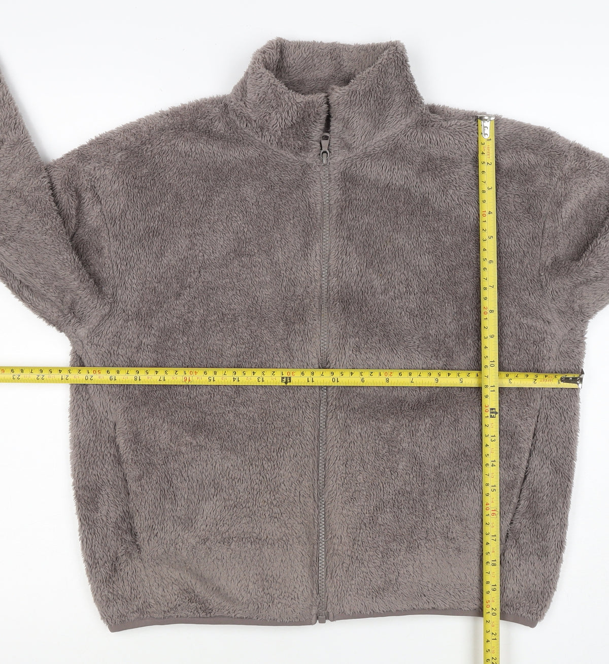 UNIQLO Women Grey S Full Zip Teddy Fleece Basic Jacket