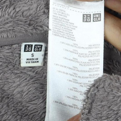 UNIQLO Women Grey S Full Zip Teddy Fleece Basic Jacket