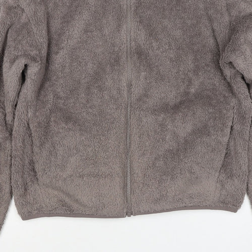 UNIQLO Women Grey S Full Zip Teddy Fleece Basic Jacket