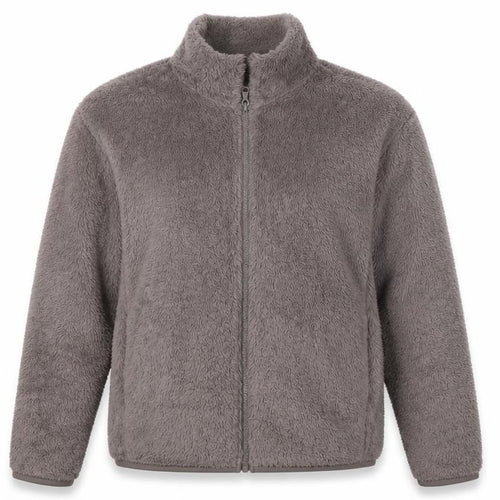 UNIQLO Women Grey S Full Zip Teddy Fleece Basic Jacket