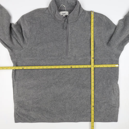 Marks & Spencer Men Grey 3XL Fleece 1/4 Zip Pullover Sweatshirt
