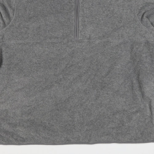Marks & Spencer Men Grey 3XL Fleece 1/4 Zip Pullover Sweatshirt