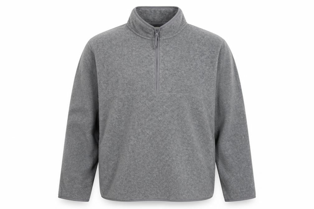 Marks & Spencer Men Grey 3XL Fleece 1/4 Zip Pullover Sweatshirt
