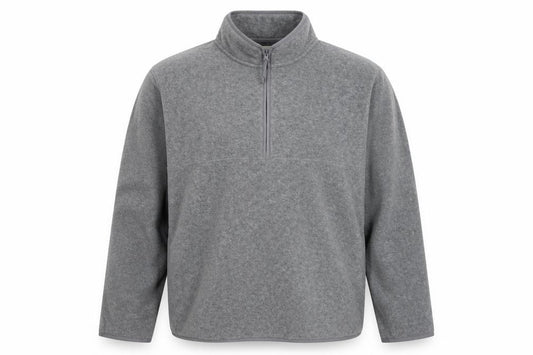 Marks & Spencer Men Grey 3XL Fleece 1/4 Zip Pullover Sweatshirt