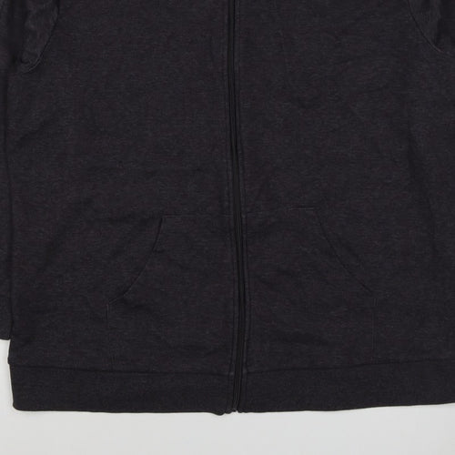 Bench Womens Black M Full Zip High Neck Logo Sweatshirt