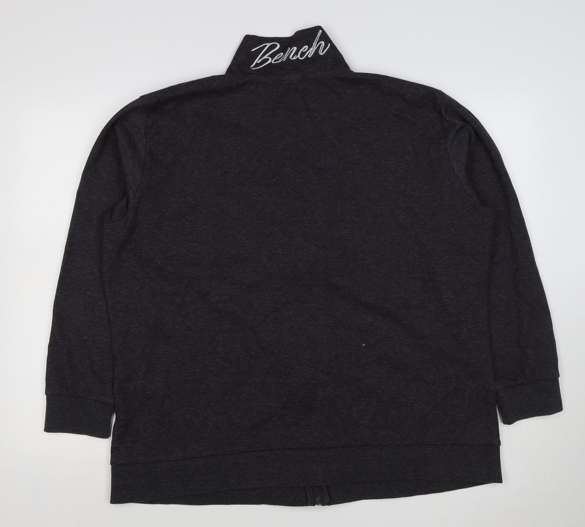 Bench Womens Black M Full Zip High Neck Logo Sweatshirt