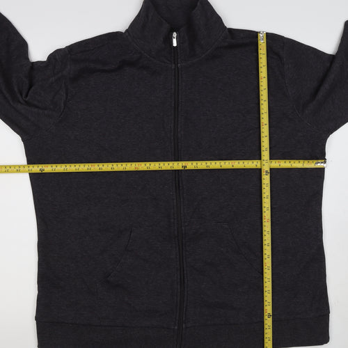 Bench Womens Black M Full Zip High Neck Logo Sweatshirt