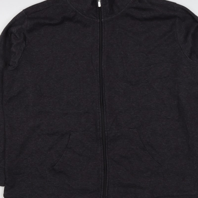 Bench Womens Black M Full Zip High Neck Logo Sweatshirt
