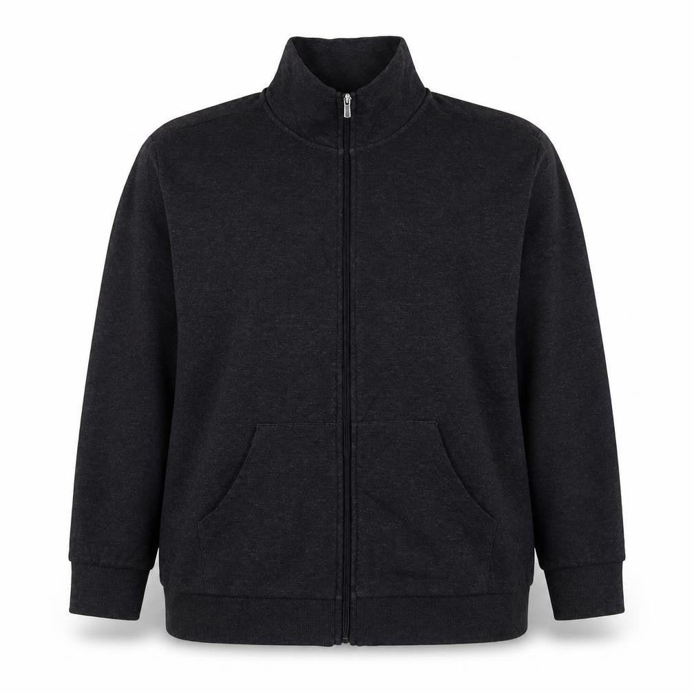 Bench Womens Black M Full Zip High Neck Logo Sweatshirt