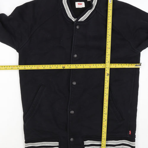 Levi's Men’s Black L Varsity Jacket Cotton Blend Button Pockets